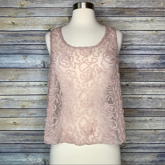 Free People Tops - Free People dusty pink sheer tank top